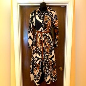 Sofia Made in Italy Brown and Black Dress - 49” in Length - size M/L